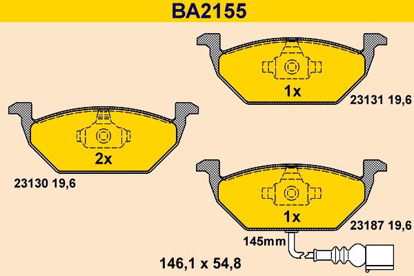 BARUM Brake Pad Set, disc brake BA2155