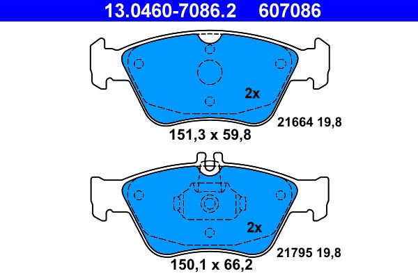 ATE Brake Pad Set, disc brake 13.0460-7086.2