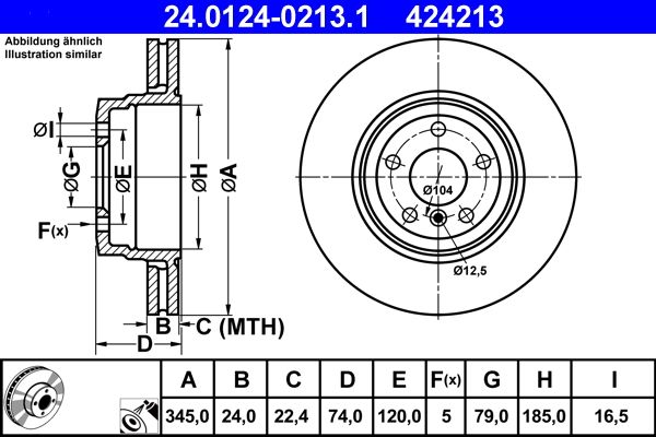 ATE Brake Disc 24.0124-0213.1