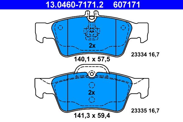 ATE Brake Pad Set, disc brake 13.0460-7171.2