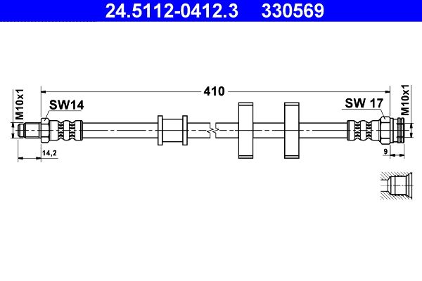 ATE Brake Hose 24.5112-0412.3