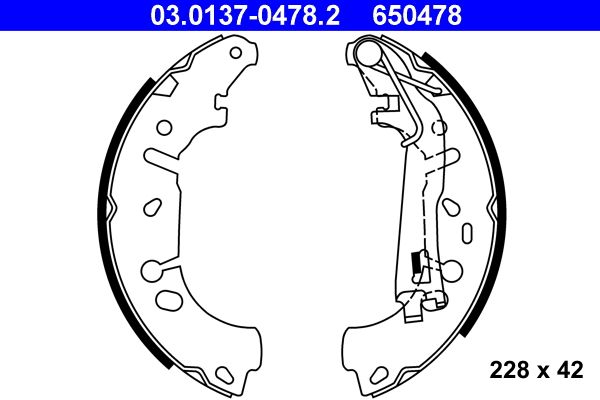 ATE Brake Shoe Set 03.0137-0478.2