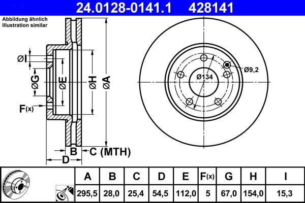 ATE Brake Disc 24.0128-0141.1