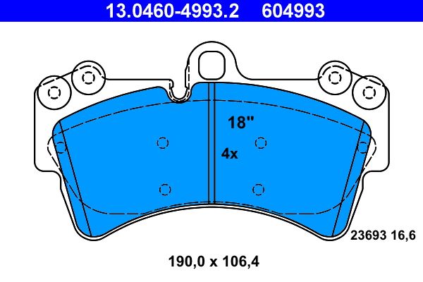 ATE Brake Pad Set, disc brake 13.0460-4993.2