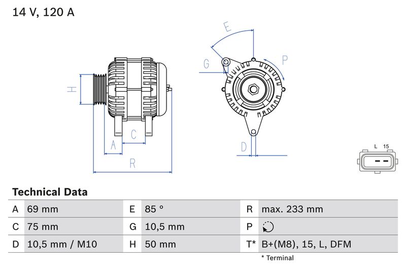 BOSCH Alternator 0 986 041 810