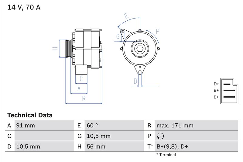 BOSCH Alternator 0 986 033 810