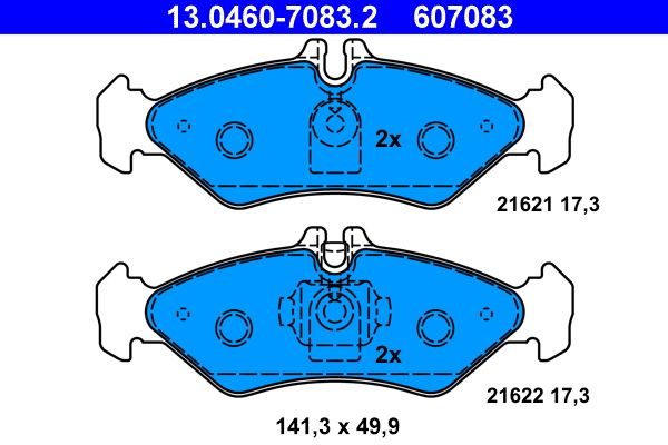 ATE Brake Pad Set, disc brake 13.0460-7083.2