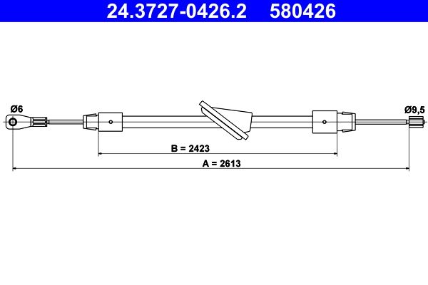 ATE Cable Pull, parking brake 24.3727-0426.2
