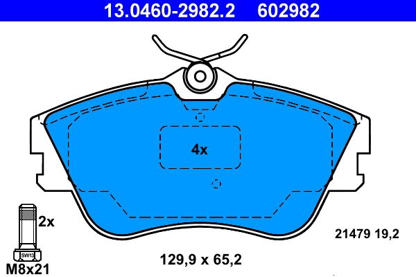 ATE Brake Pad Set, disc brake 13.0460-2982.2