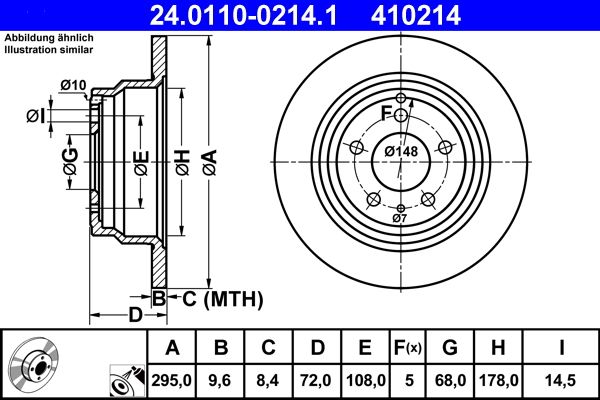 ATE Brake Disc 24.0110-0214.1