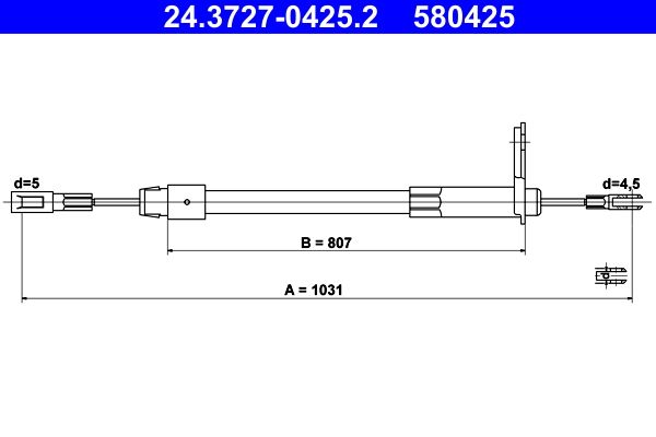 ATE Cable Pull, parking brake 24.3727-0425.2