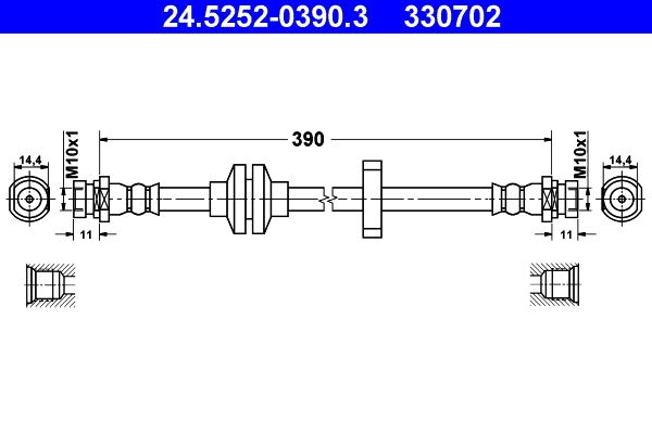 ATE Brake Hose 24.5252-0390.3