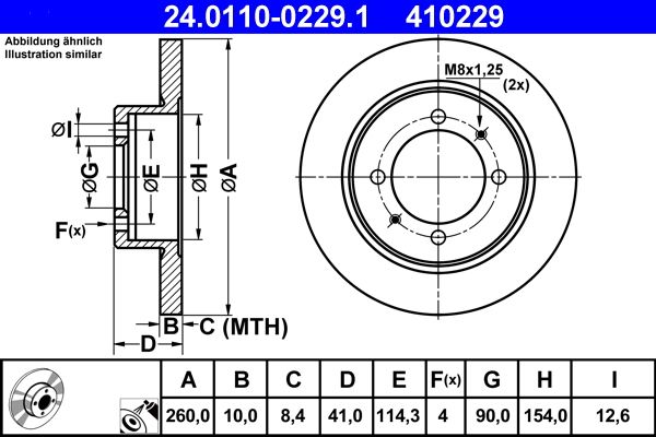 ATE Brake Disc 24.0110-0229.1