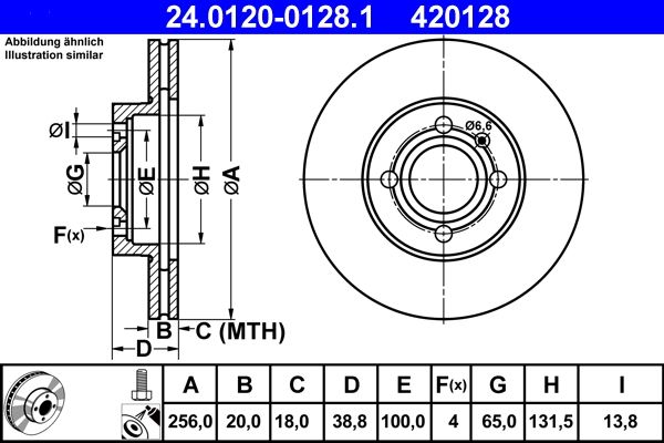 ATE Brake Disc 24.0120-0128.1