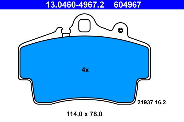 ATE Brake Pad Set, disc brake 13.0460-4967.2