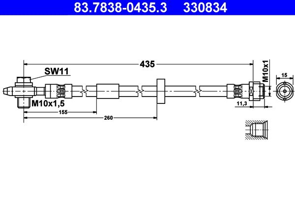 ATE Brake Hose 83.7838-0435.3