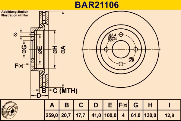 BARUM Brake Disc BAR21106