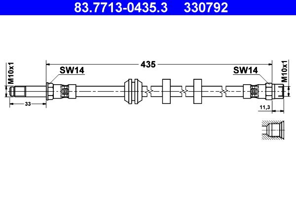 ATE Brake Hose 83.7713-0435.3