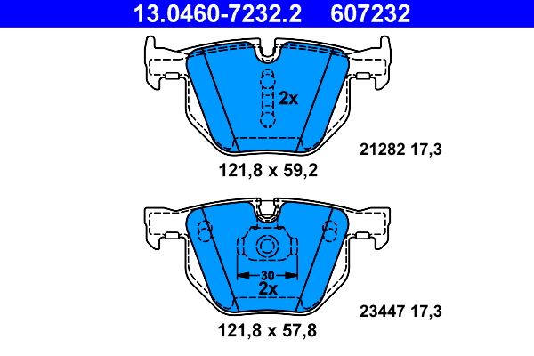 ATE Brake Pad Set, disc brake 13.0460-7232.2