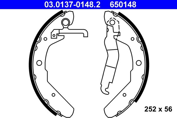 ATE Brake Shoe Set 03.0137-0148.2