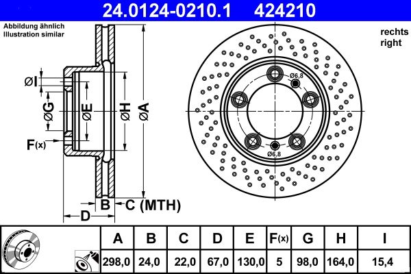 ATE Brake Disc 24.0124-0210.1