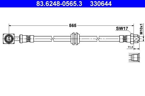 ATE Brake Hose 83.6248-0565.3