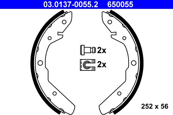 ATE Brake Shoe Set 03.0137-0055.2