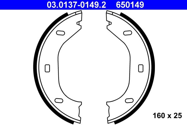 ATE Brake Shoe Set, parking brake 03.0137-0149.2