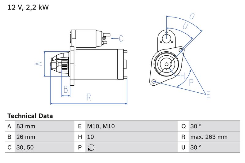 BOSCH Starter 0 986 016 390