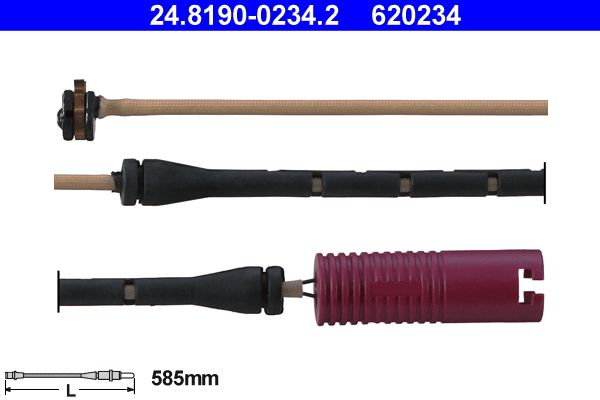 ATE Warning Contact, brake pad wear 24.8190-0234.2