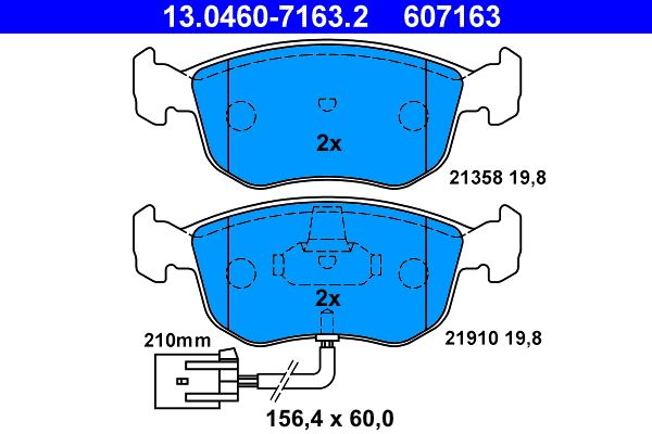 ATE Brake Pad Set, disc brake 13.0460-7163.2