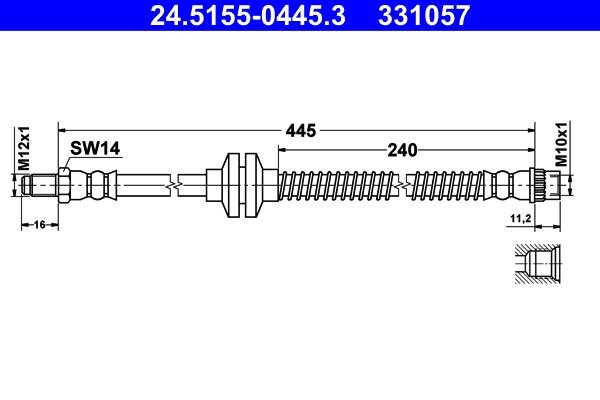 ATE Brake Hose 24.5155-0445.3