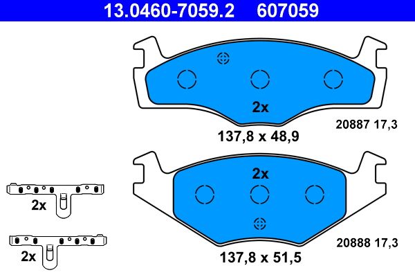 ATE Brake Pad Set, disc brake 13.0460-7059.2