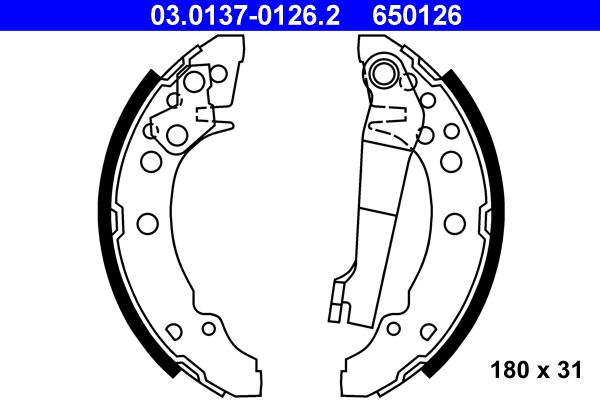 ATE Brake Shoe Set 03.0137-0126.2