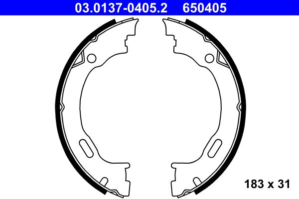 ATE Brake Shoe Set, parking brake 03.0137-0405.2