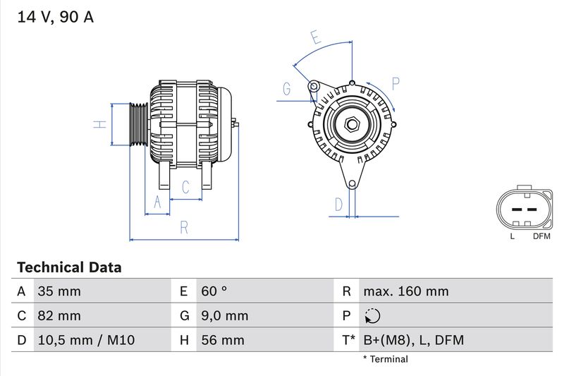 BOSCH Alternator 0 986 044 300