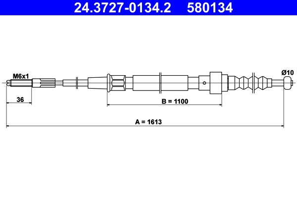 ATE Cable Pull, parking brake 24.3727-0134.2