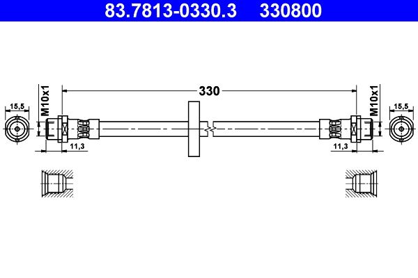 ATE Brake Hose 83.7813-0330.3