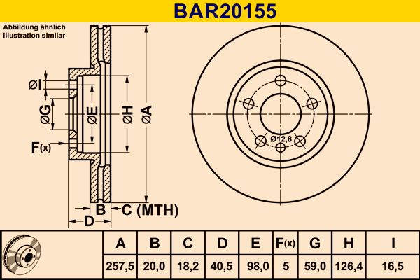 BARUM Brake Disc BAR20155