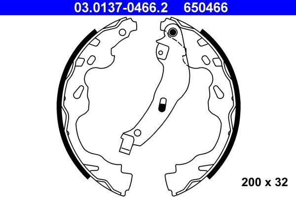 ATE Brake Shoe Set 03.0137-0466.2