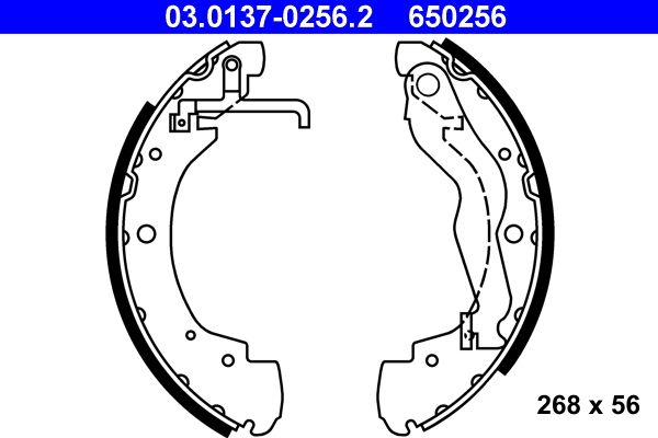 ATE Brake Shoe Set 03.0137-0256.2