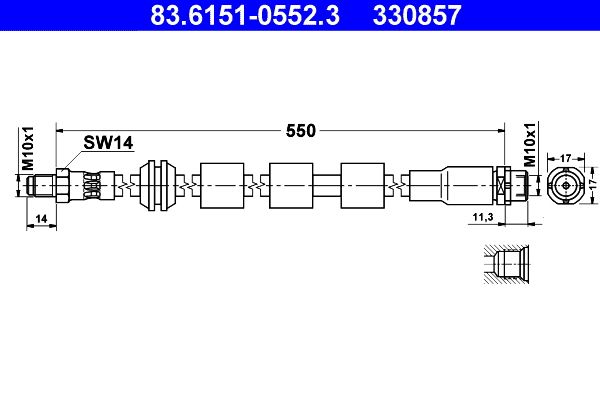 ATE Brake Hose 83.6151-0552.3