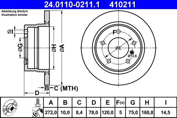 ATE Brake Disc 24.0110-0211.1