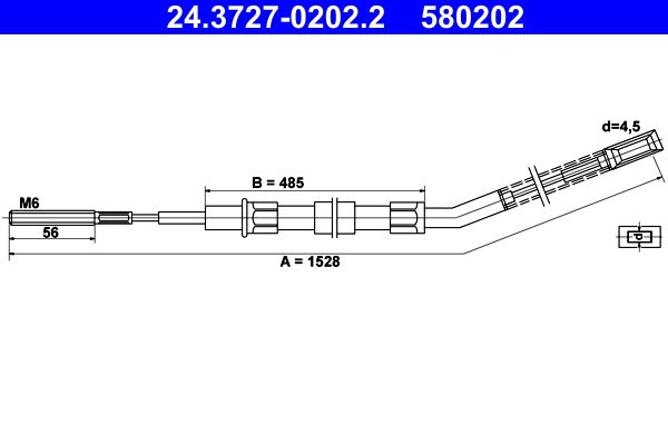 ATE Cable Pull, parking brake 24.3727-0202.2