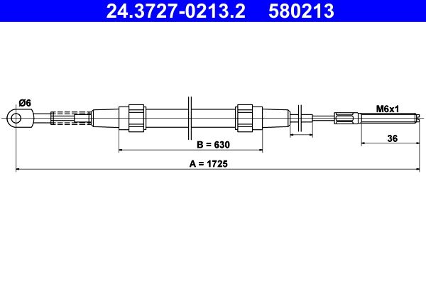 ATE Cable Pull, parking brake 24.3727-0213.2