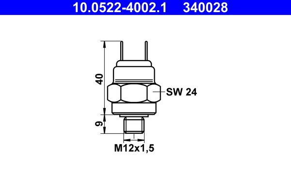 ATE Pressure Switch, brake hydraulics 10.0522-4002.1
