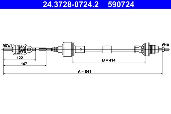 ATE Cable Pull, clutch control 24.3728-0724.2