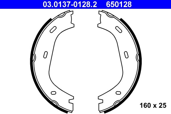 ATE Brake Shoe Set, parking brake 03.0137-0128.2