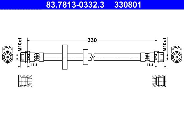 ATE Brake Hose 83.7813-0332.3