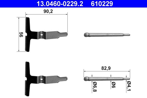 ATE Accessory Kit, disc brake pad 13.0460-0229.2